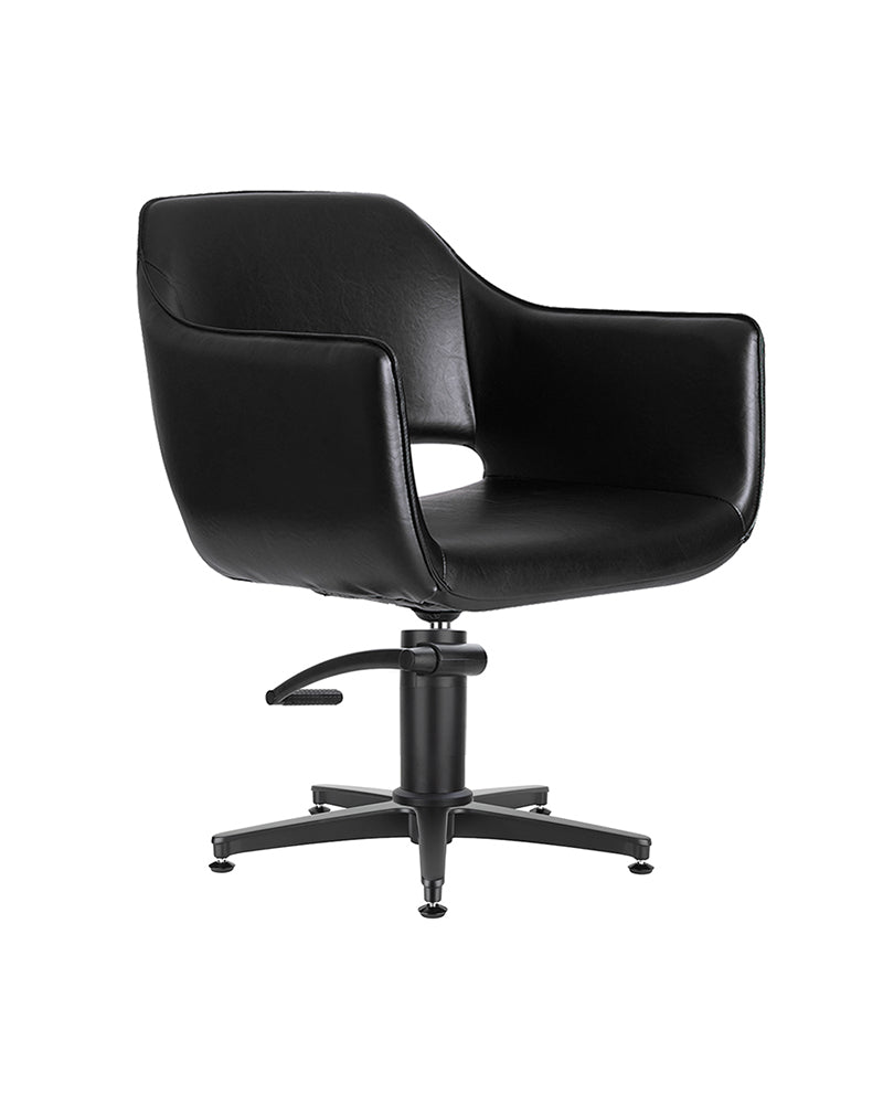 Blake Black - Sillón de peluquería negro - Base estrella negra
